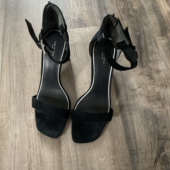 Rag & Bone Ellis Sandal High Heel Black Suede Size 39 9 - Picture 1 of 8